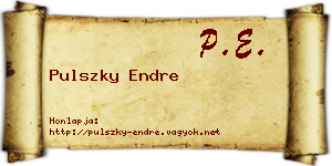 Pulszky Endre névjegykártya